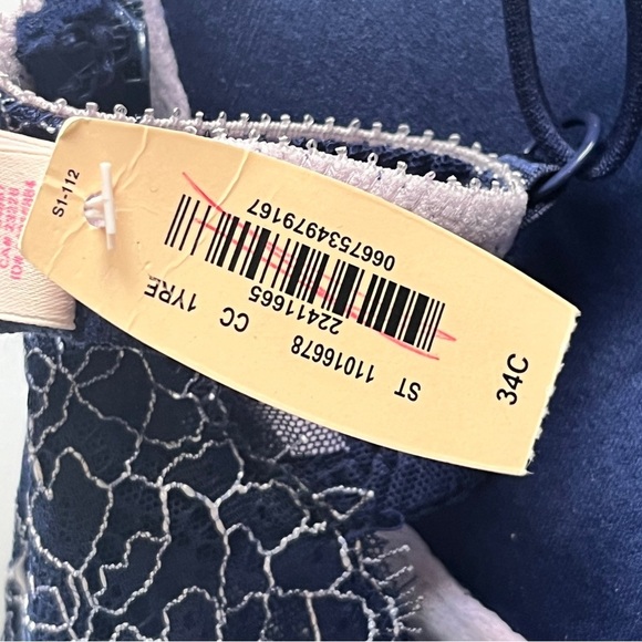 NWT Victoria's Secret Lingerie Corset Garter Lace Navy Lace Lilac Bustier 34C - Picture 8 of 16